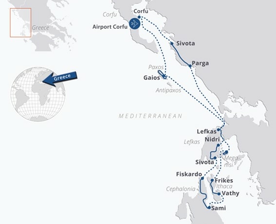 Islas Jónicas la patria de Ulises en barco-bici