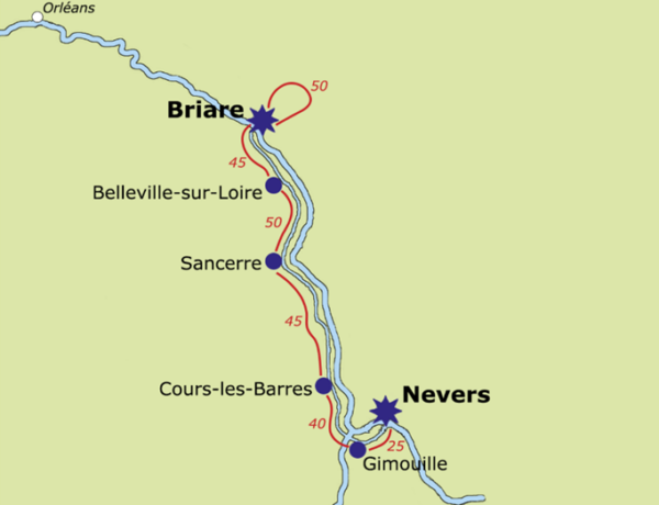 Valle del Loira Briare-Nevers en barco-bici